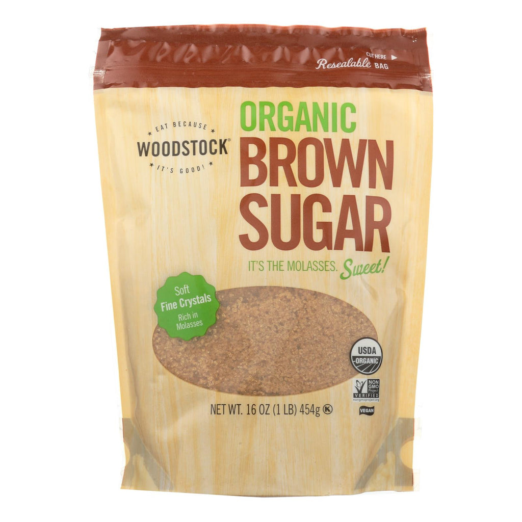 Woodstock Organic Brown Sugar - Case Of 12 - 16 Oz - Lakehouse Foods