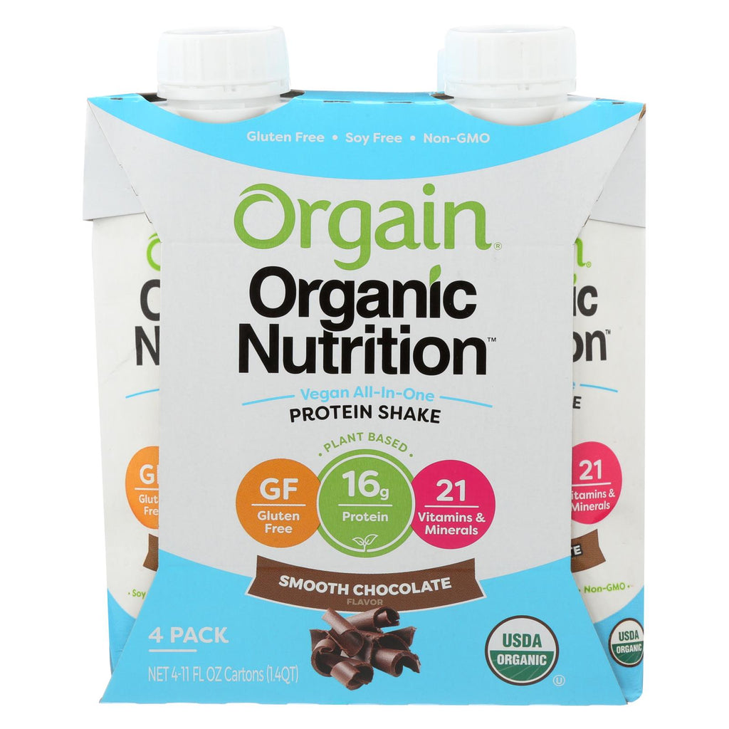 Orgain Organic Vegan Nutrition Shakes - Smooth Chocolate - Case Of 3 - 4-11 Fz - Lakehouse Foods