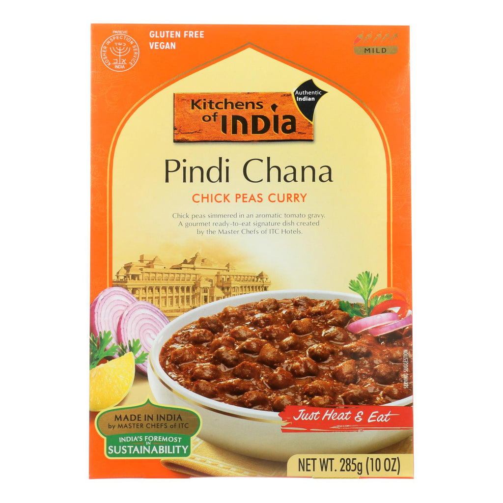 Kitchen Of India Dinner - Chick Peas Curry - Pindi Chana - 10 Oz - Case Of 6 - Lakehouse Foods