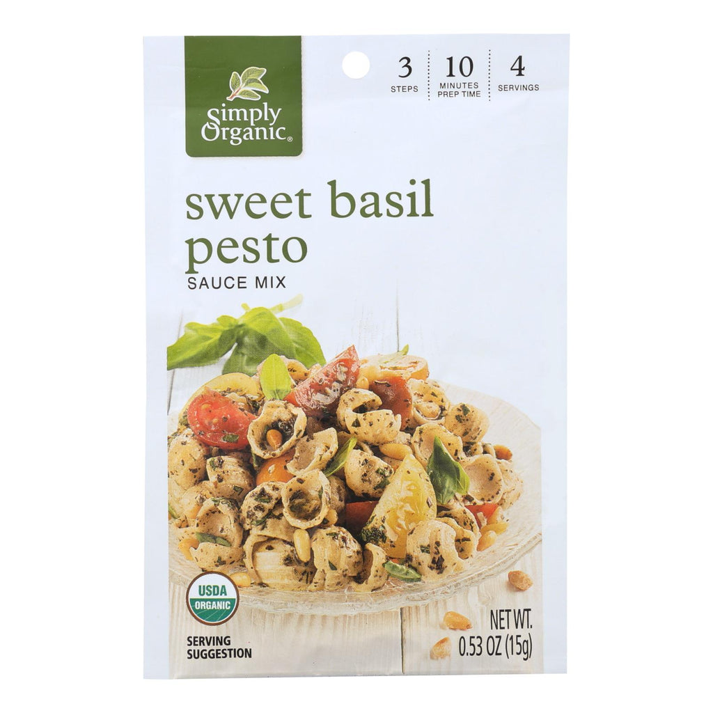 Simply Organic Sweet Basil Pesto Seasoning Mix - Case Of 12 - 0.53 Oz. - Lakehouse Foods
