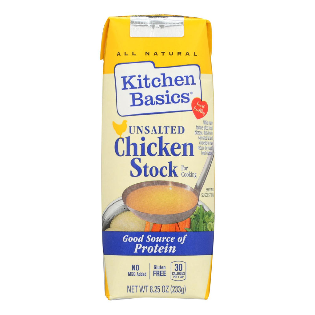 Kitchen Basics All Natural Unsalted Chicken Stock  - Case Of 12 - 8.25 Oz - Lakehouse Foods
