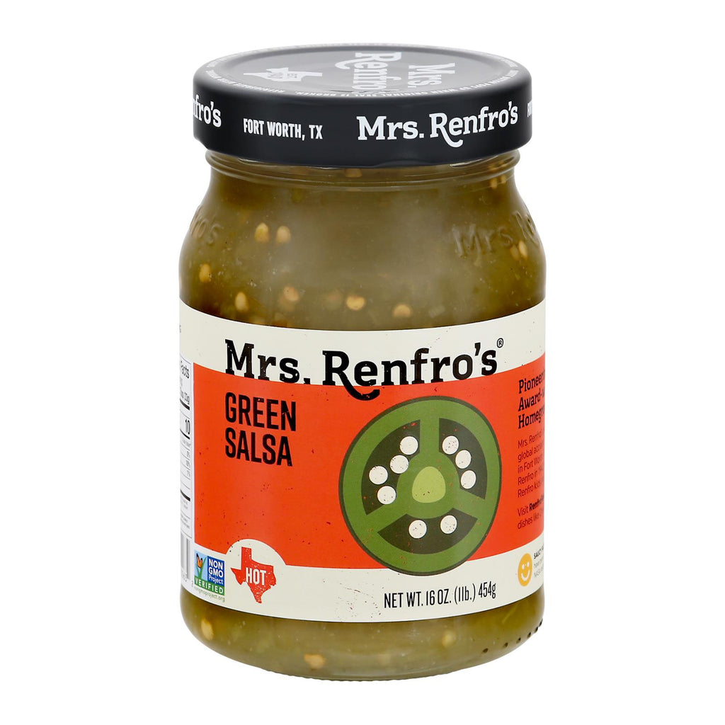 Mrs. Renfro's Green Salsa - Onion And Chili - Case Of 6 - 16 Oz. - Lakehouse Foods