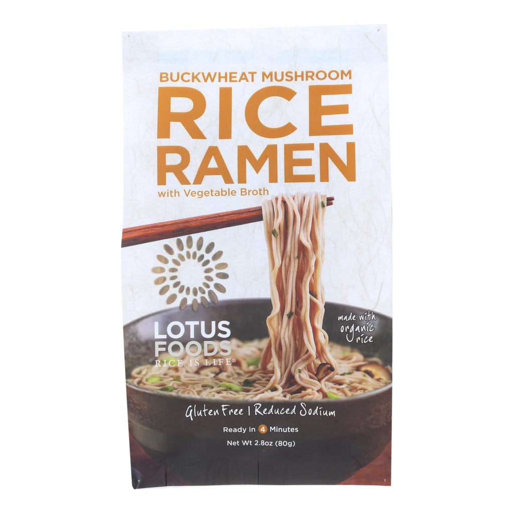 Lotus Foods Buckwheat Mushroom Brown Rice Ramen With Vegetable Soup - Case Of 10 - 2.8 Oz. - Lakehouse Foods