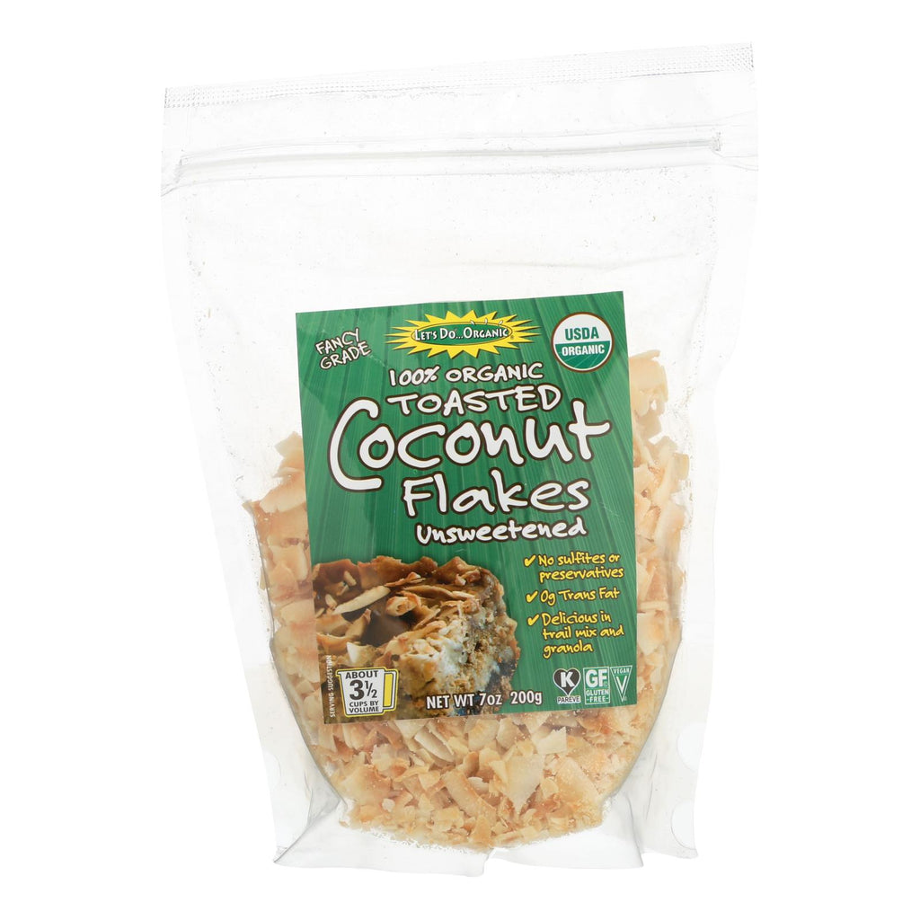 Let's Do Organics Toasted Coconut Flakes - Organic - Case Of 12 - 7 Oz. - Lakehouse Foods