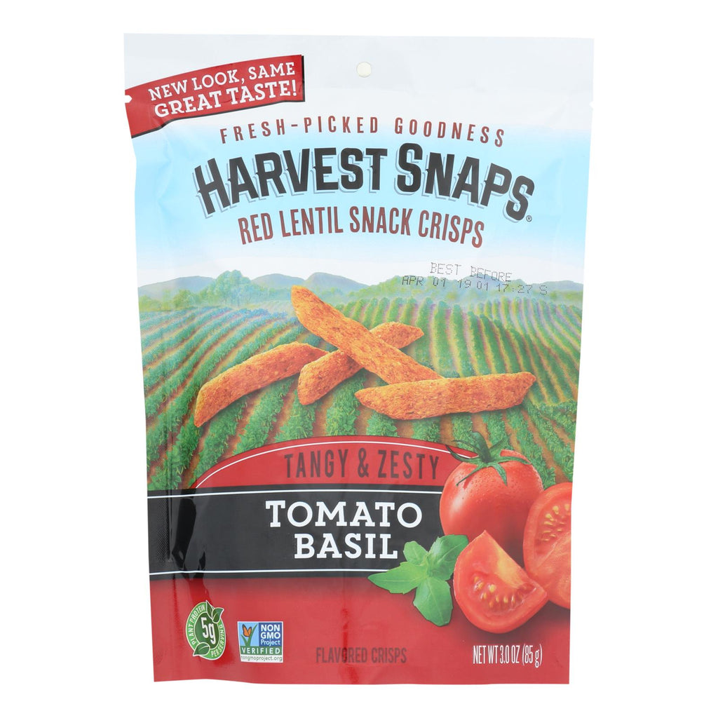 Calbee Snapea Crisp - Lentil Snaps - Tomato Basil - Case Of 12 - 3 Oz - Lakehouse Foods