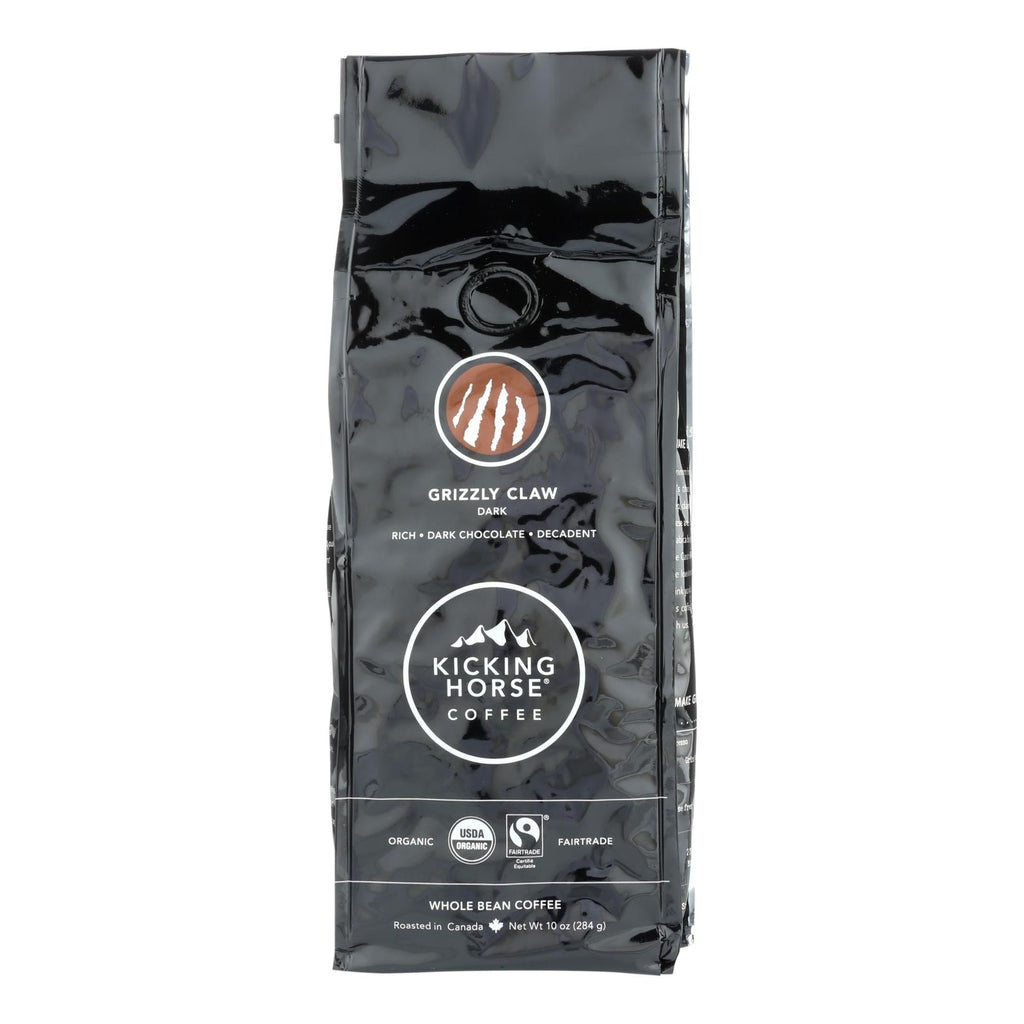 Kicking Horse Coffee - Organic - Whole Bean - Grizzly Claw - Dark Roast - 10 Oz - Case Of 6 - Lakehouse Foods