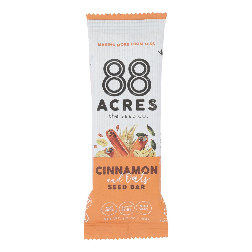 88 Acres - Seed Bars - Oats And Cinnamon - Case Of 9 - 1.6 Oz. - Lakehouse Foods