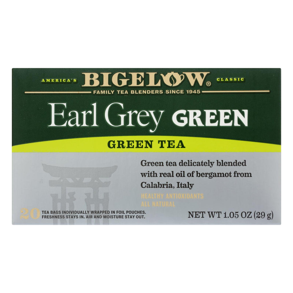 Bigelow Tea Green Tea - Earl Grey - Case Of 6 - 20 Bag - Lakehouse Foods