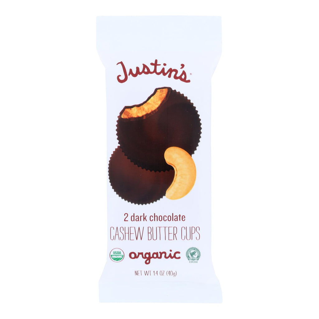 Justin's Nut Butter Cashew Butter Cups - Dark Chocolate - Case Of 12 - 1.4 Oz. - Lakehouse Foods