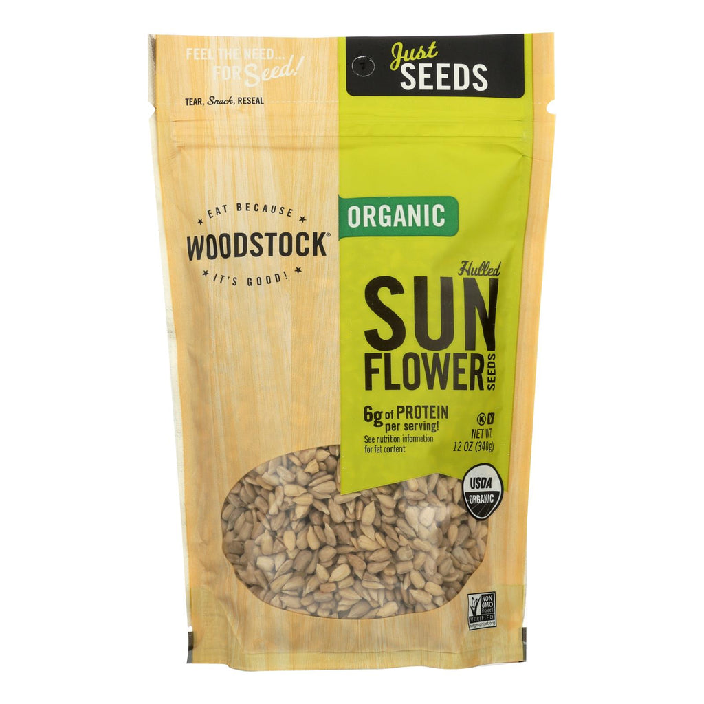 Woodstock Organic Hulled And Unsalted Sunflower Seeds - Case Of 8 - 12 Oz - Lakehouse Foods