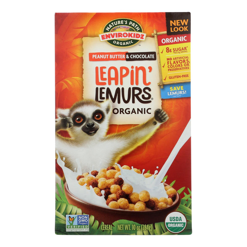 Envirokidz - Leapin' Lemurs Cereal - Peanut Butter And Chocolate - Case Of 12 - 10 Oz. - Lakehouse Foods