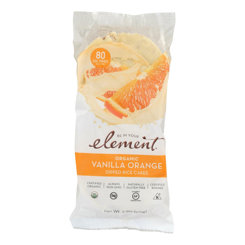 Element Organic Dipped Rice Cakes - Vanilla Orange - Case Of 6 - 3.5 Oz - Lakehouse Foods