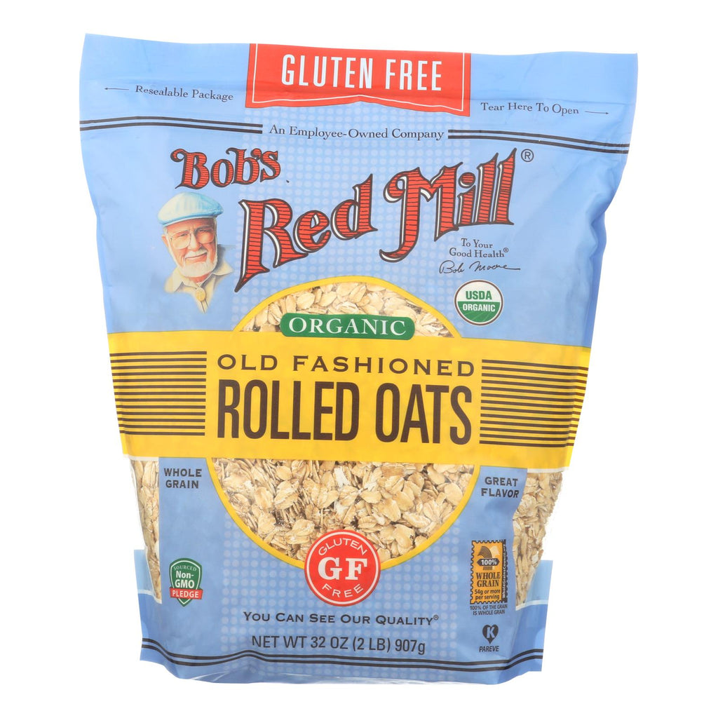 Bob's Red Mill - Organic Old Fashioned Rolled Oats - Gluten Free - Case Of 4-32 Oz - Lakehouse Foods