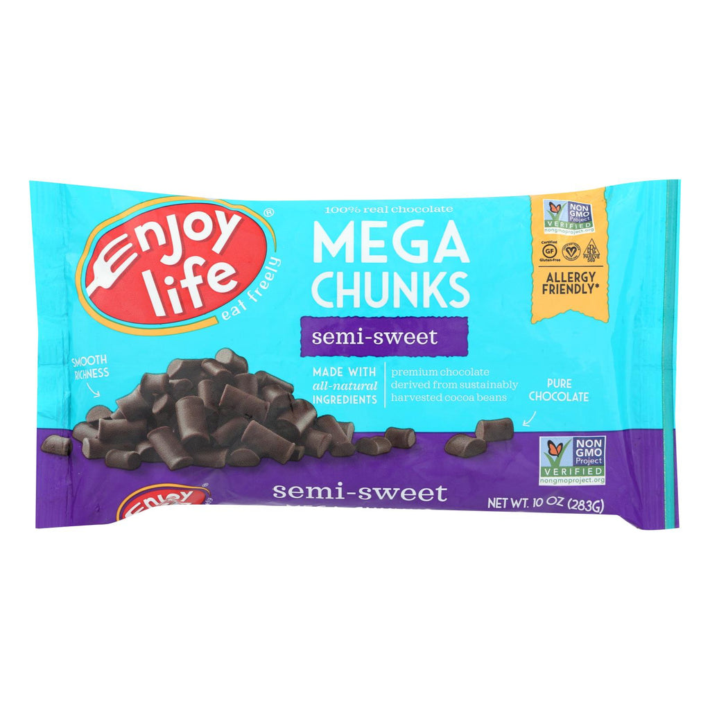 Enjoy Life - Baking Chocolate - Mega Chunks - Semi-sweet - 10 Oz - Case Of 12 - Lakehouse Foods