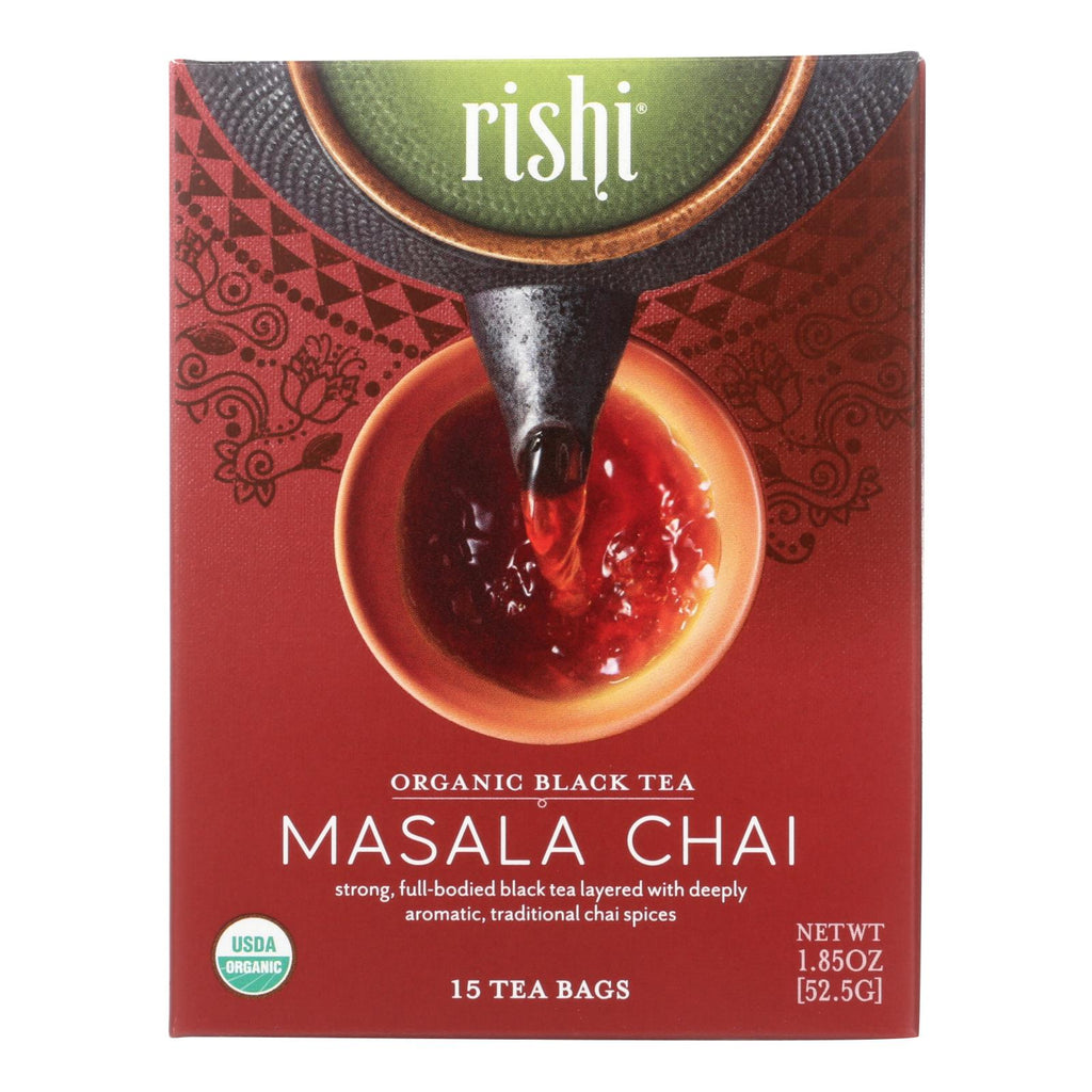 Rishi Organic Tea - Masala Chai - Case Of 6 - 15 Bags - Lakehouse Foods