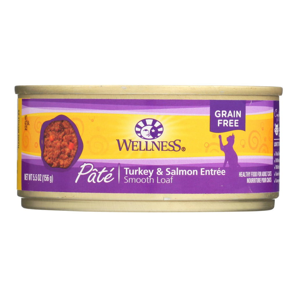 Wellness Pet Products Cat Food - Turkey And Salmon Recipe - Case Of 24 - 5.5 Oz. - Lakehouse Foods