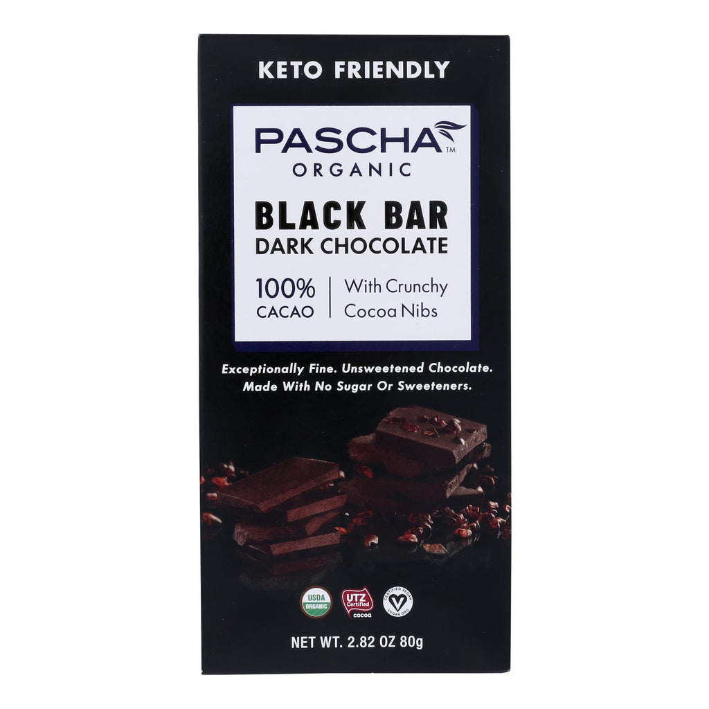 Pascha - Bar Dark Chocolate  100% Nibs - Case Of 10 - 2.82 Oz - Lakehouse Foods