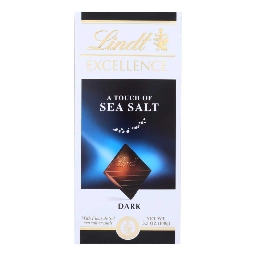 Lindt Chocolate Bar - Dark Chocolate - 47 Percent Cocoa - Excellence - Touch Of Sea Salt - 3.5 Oz Bars - Case Of 12 - Lakehouse Foods