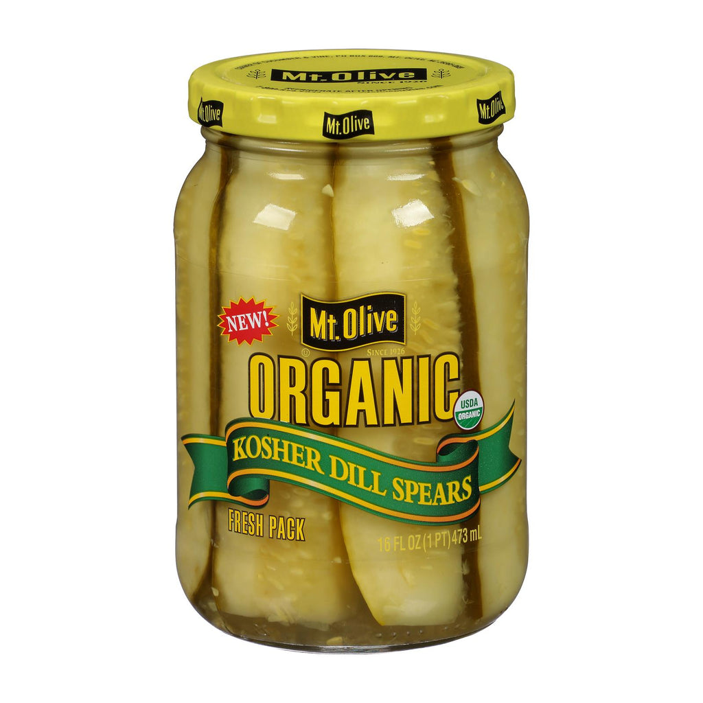 Mt Olive Pickle Co Organic Kosher Dill Spears - Case Of 6 - 16 Fz - Lakehouse Foods
