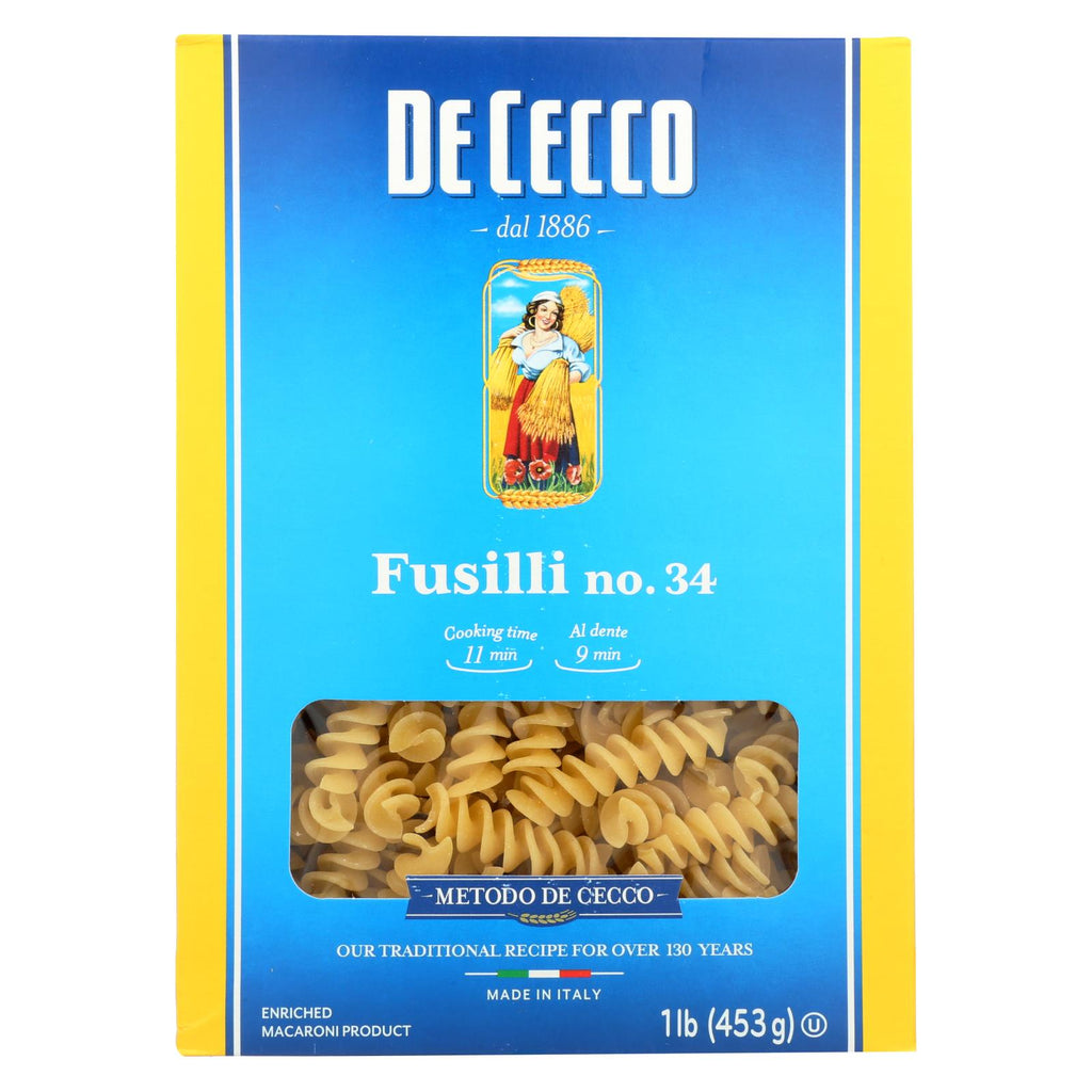 De Cecco Pasta - Pasta - Fusilli - Case Of 12 - 16 Oz - Lakehouse Foods