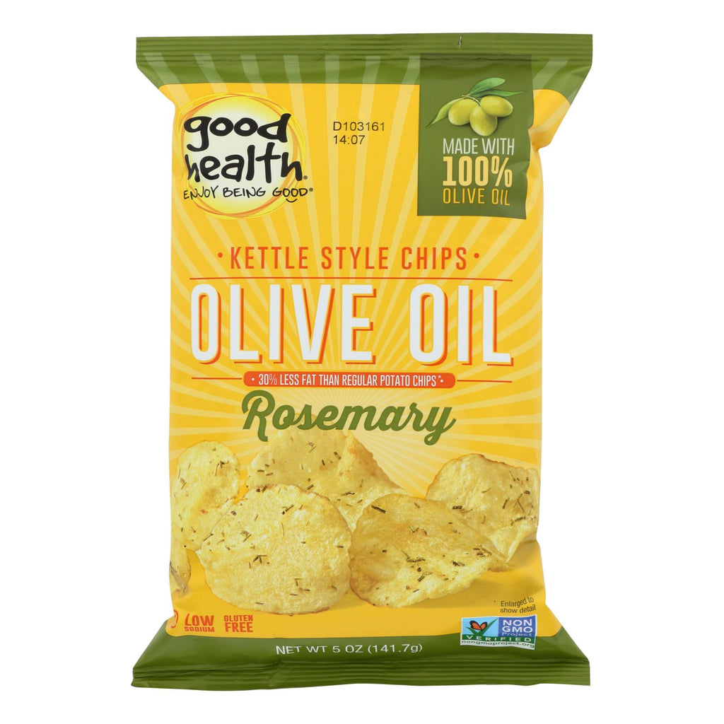 Good Health Kettle Chips - Olive Oil Rosemary - Case Of 12 - 5 Oz. - Lakehouse Foods