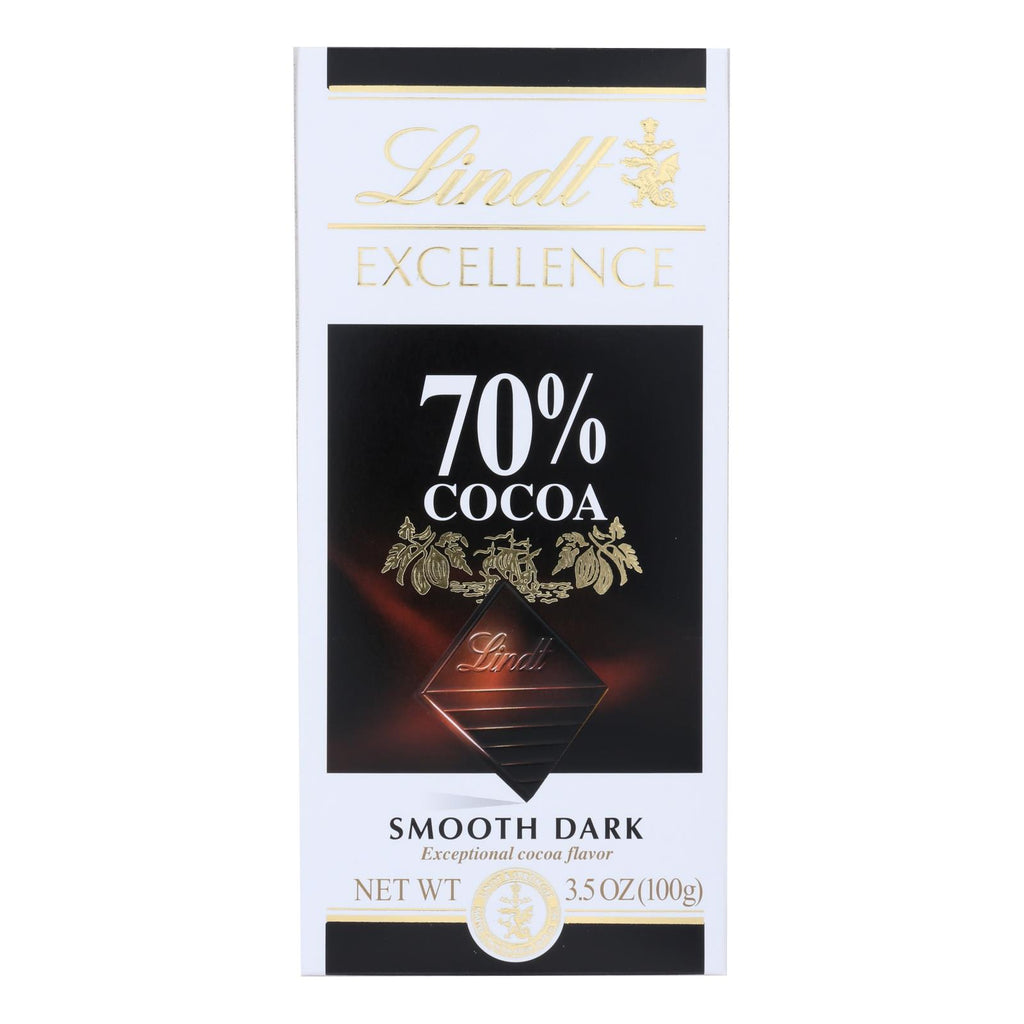 Lindt Chocolate Bar - Dark Chocolate - 70 Percent Cocoa - Smooth - 3.5 Oz Bars - Case Of 12 - Lakehouse Foods