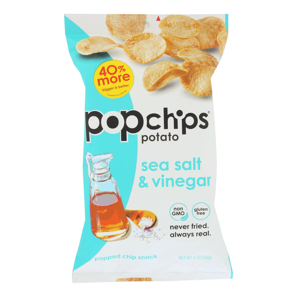 Popchips Potato Chip - Sea Salt - Vinegar - Case Of 12 - 5 Oz - Lakehouse Foods