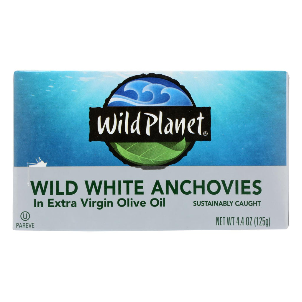 Wild Planet White Anchovies In Extra Virgin Olive Oil - Case Of 12 - 4.4 Oz - Lakehouse Foods