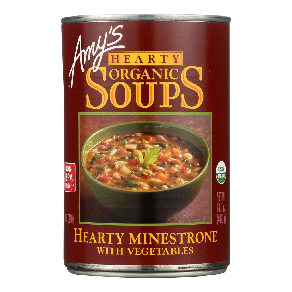 Amy's - Organic Hearty Vegetable Minestrone Soup - Case Of 12 - 14.1 Oz - Lakehouse Foods