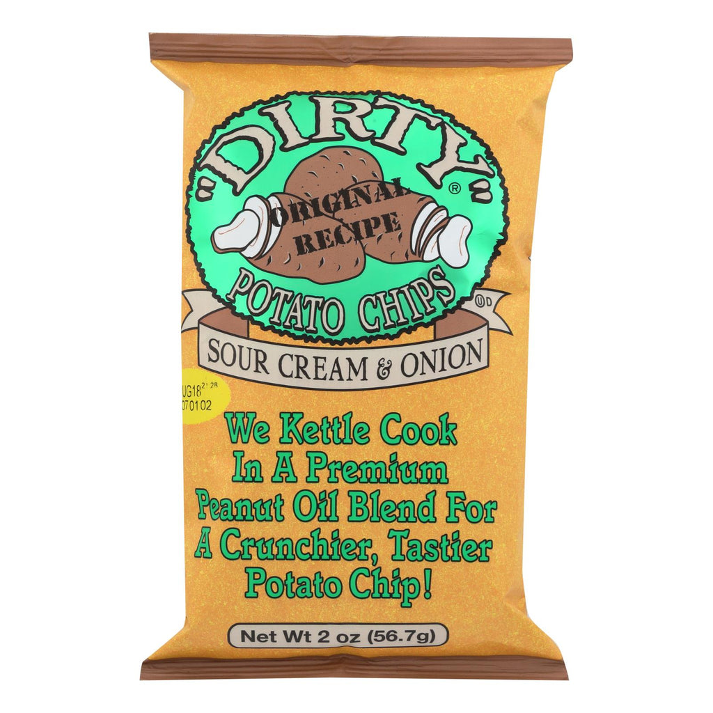 Dirty Chips - Potato Chips - Sour Cream And Onion - Case Of 25 - 2 Oz. - Lakehouse Foods