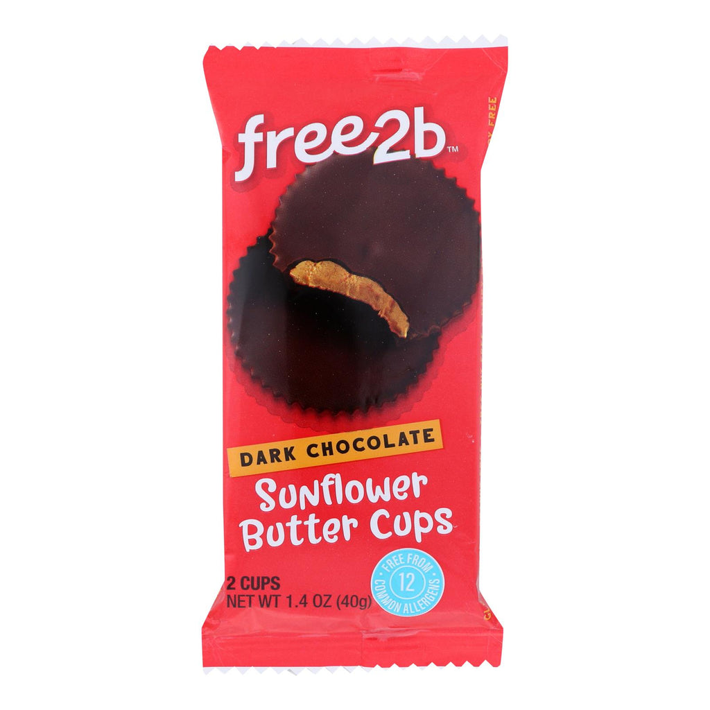 Free 2 B - Sun Cups Dark Chocolate 2-cup - Case Of 12-1.4 Oz - Lakehouse Foods