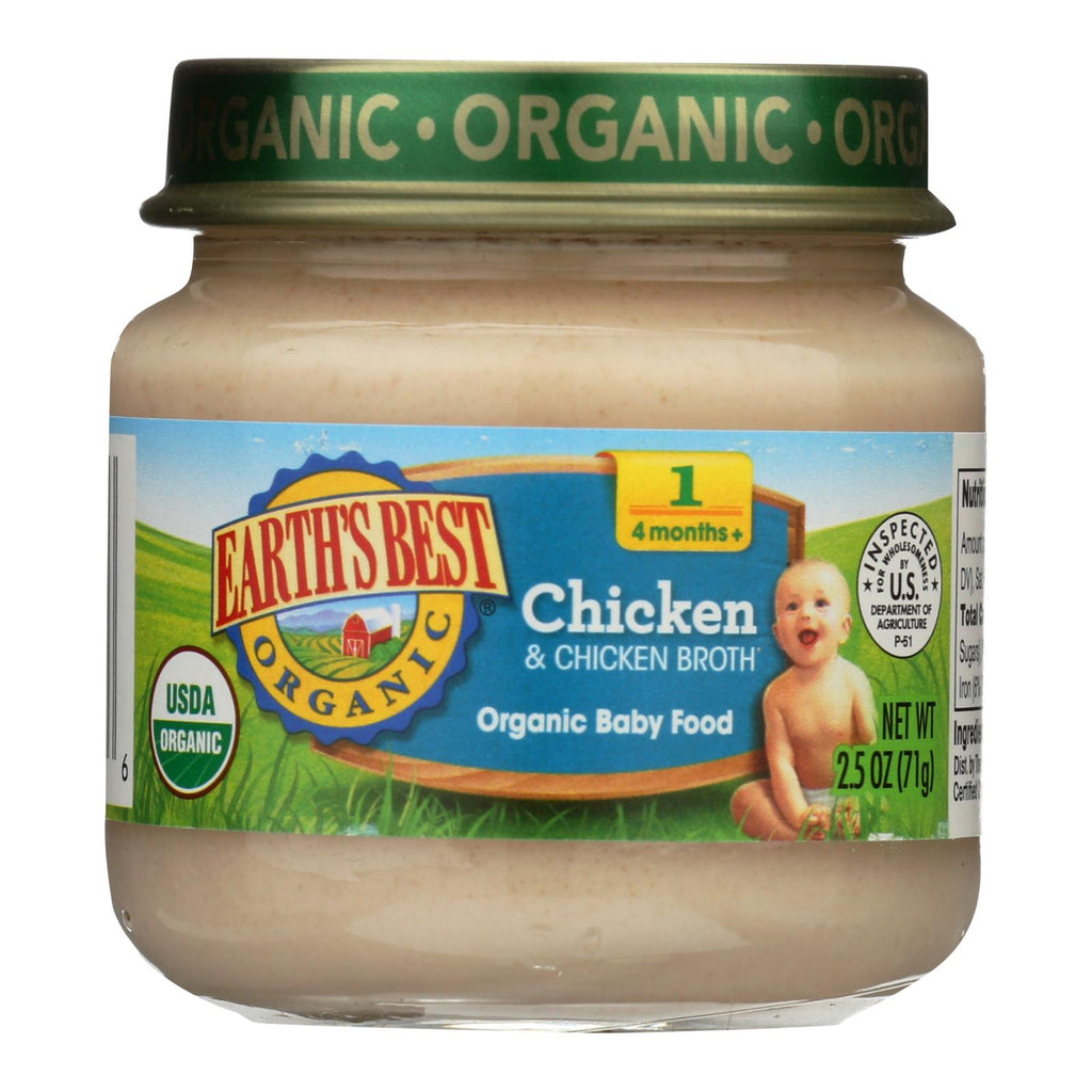 Earth's Best - Stage 1 Chicken & Chicken Broth - Case Of 10-2.5 Oz - Lakehouse Foods