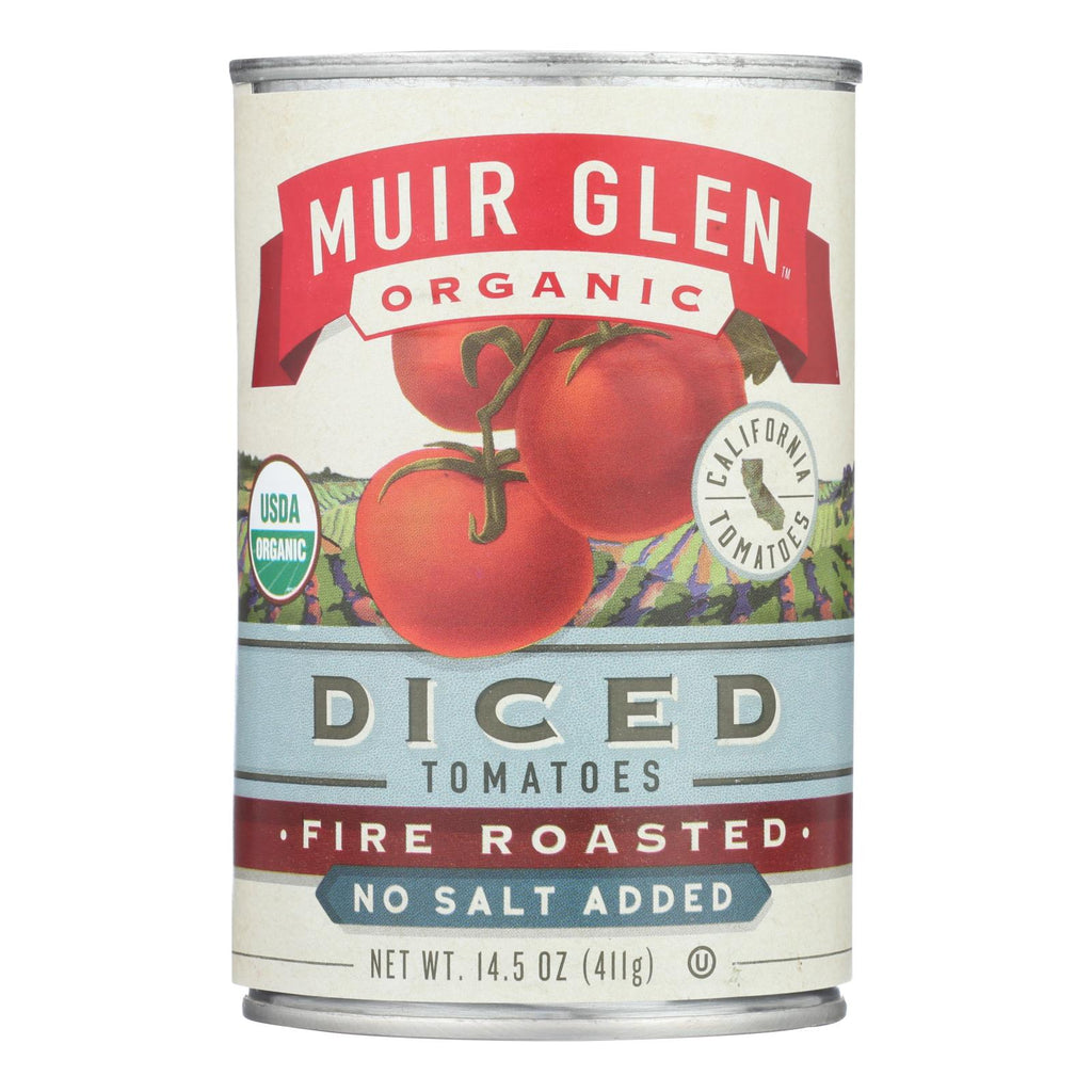 Muir Glen Diced Fire Roasted Tomato No Salt - Tomato - Case Of 12 - 14.5 Oz. - Lakehouse Foods