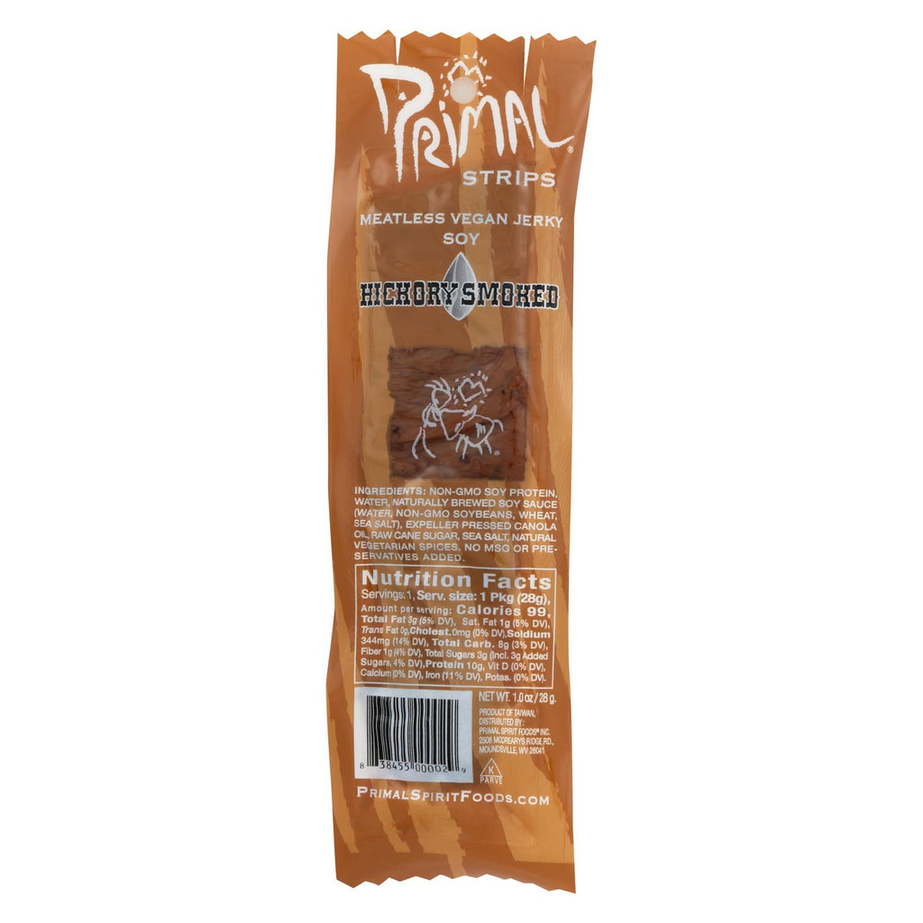 Primal Strips Vegan Jerky - Meatless - Soy - Hickory Smoked - 1 Oz - Case Of 24 - Lakehouse Foods