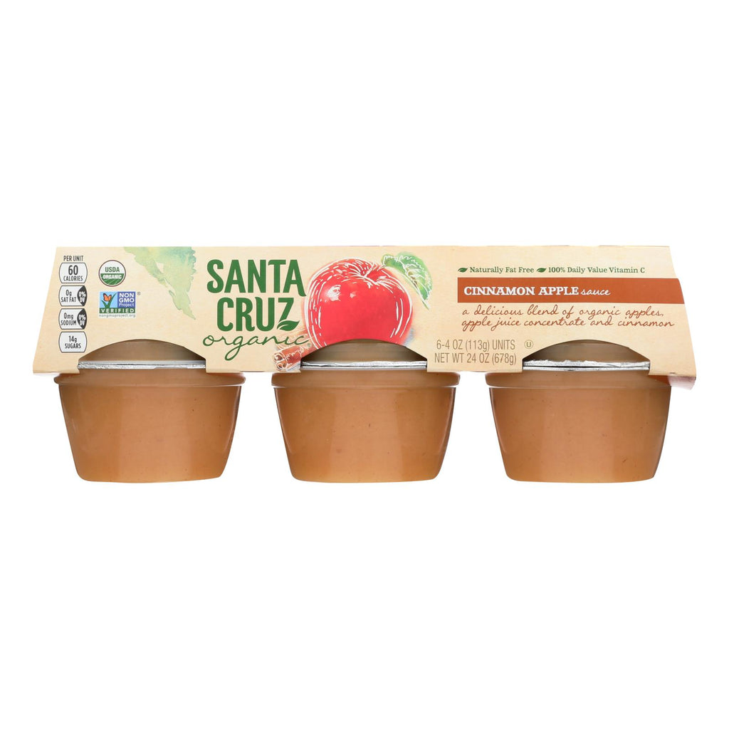 Santa Cruz Organic Apple Sauce - Cinnamon - Case Of 12 - 4 Oz. - Lakehouse Foods