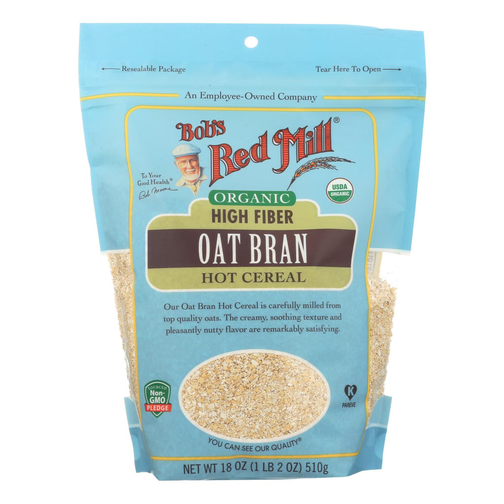 Bob's Red Mill - Oat Bran - Organic High Fiber Hot Cereal - Case Of 4 - 18 Oz. - Lakehouse Foods