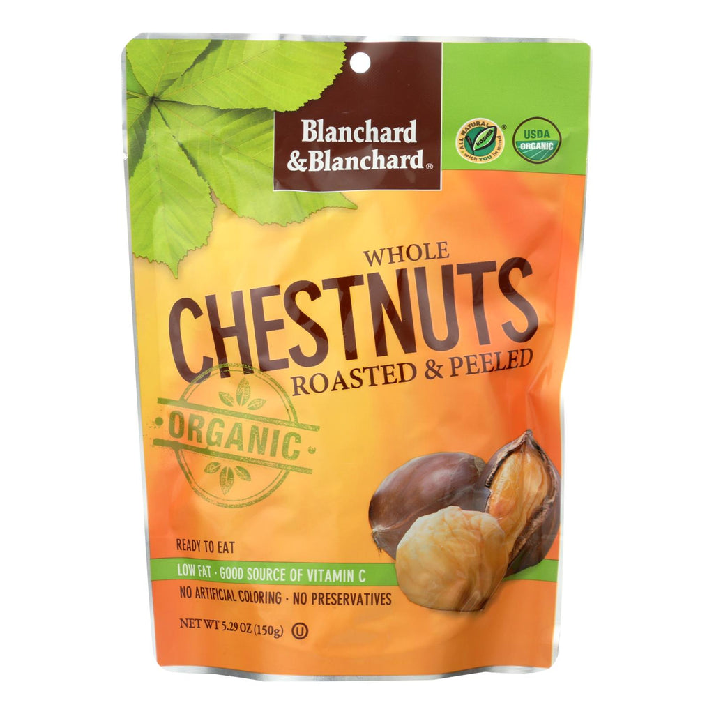 Blanchard And Blanchard Organic Whole Chestnuts - Roasted And Peeled - Case Of 12 - 5.2 Oz. - Lakehouse Foods