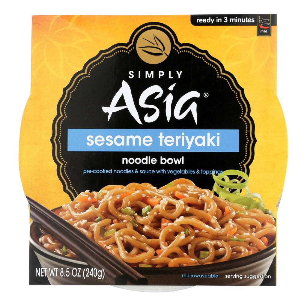 Simply Asia Sesame Teriyaki Noodle Bowl - Case Of 6 - 8.5 Oz. - Lakehouse Foods