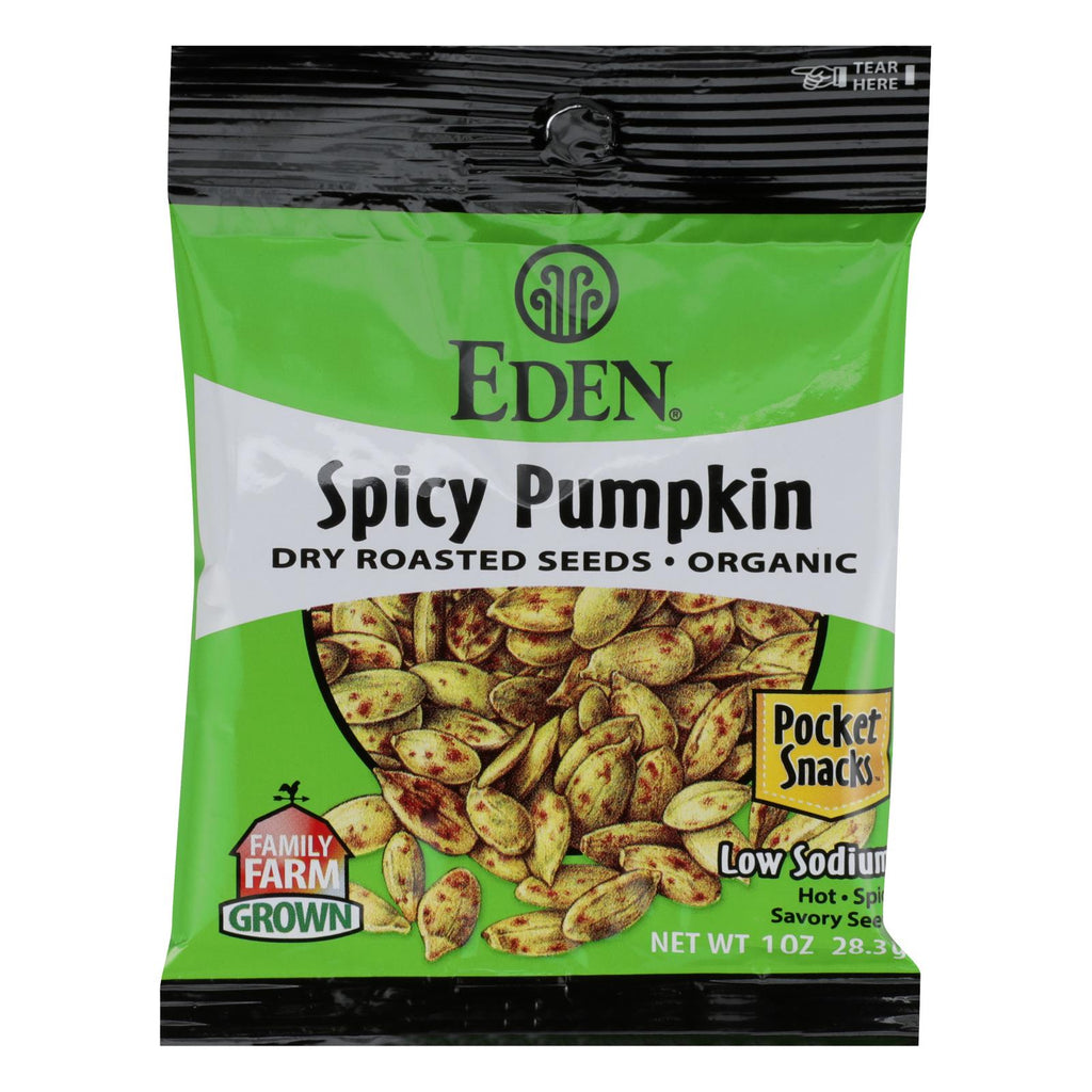 Eden Foods Organic Pumpkin Seeds - Dry Roasted - Spicy - 1 Oz - Case Of 12 - Lakehouse Foods