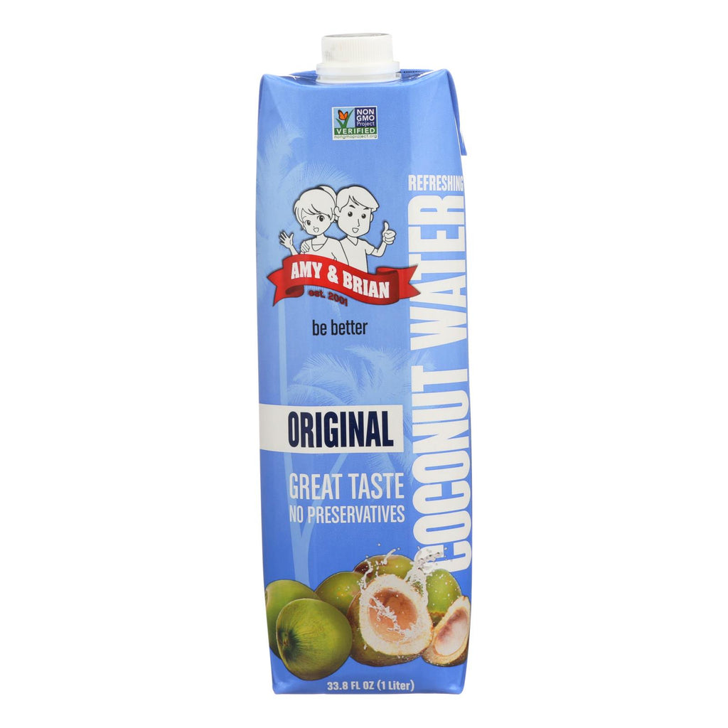 Amy And Brian - Coconut Water - Original - Case Of 6 -33.8 Fl Oz. - Lakehouse Foods