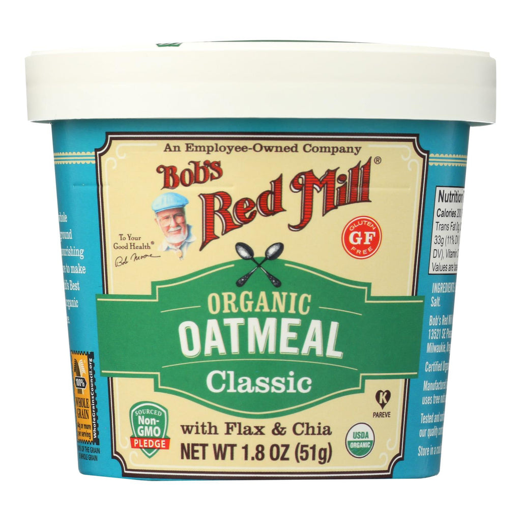 Bob's Red Mill - Oatmeal - Organic - Cup - Classc - Gluten Free - Case Of 12 - 1.8 Oz - Lakehouse Foods