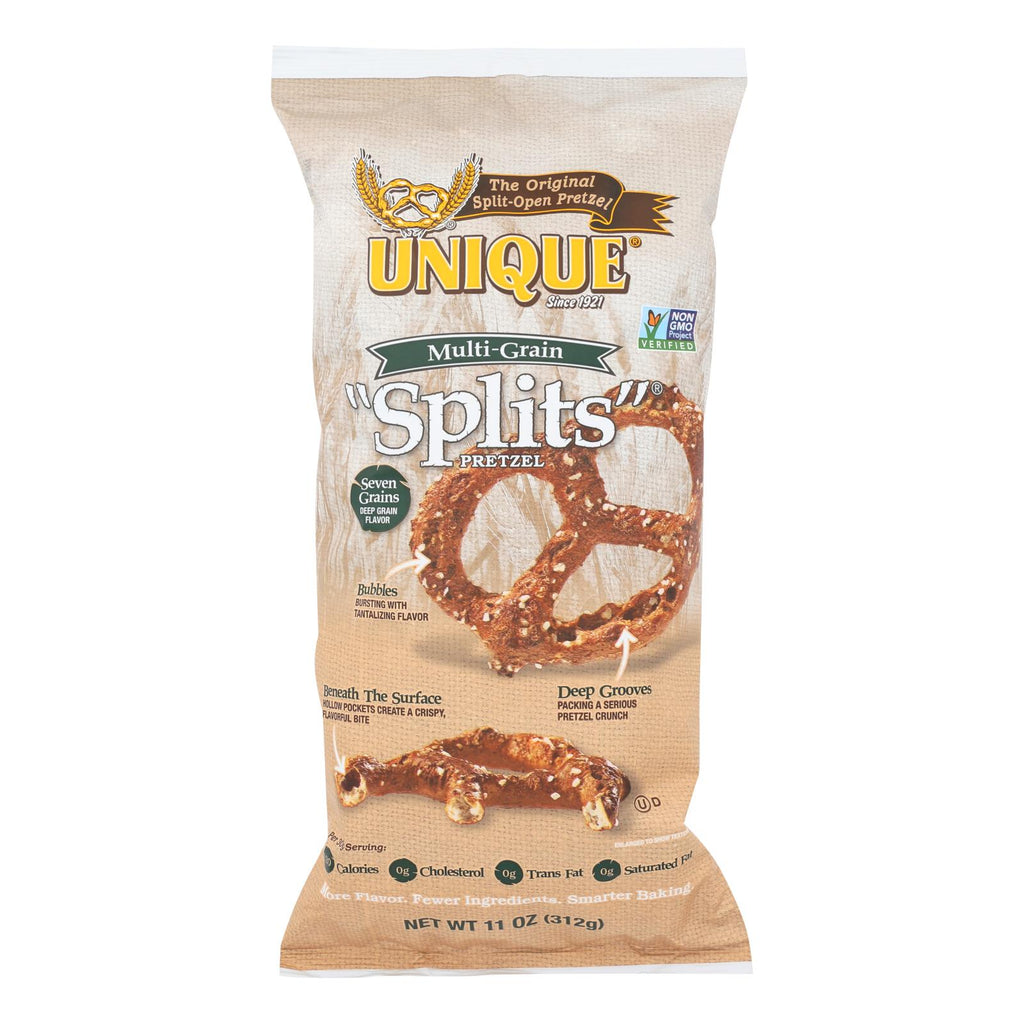 Unique Pretzels - Splits - Multi Grain - Case Of 12 - 11 Oz. - Lakehouse Foods