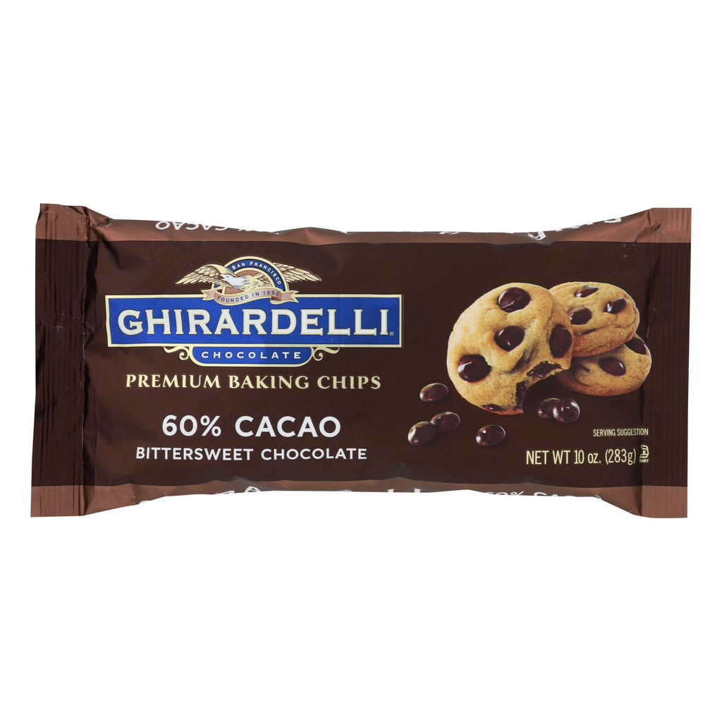 Ghirardelli Cacao Bittersweet - Chocolate Baking Chips - Case Of 12 - 10 Oz. - Lakehouse Foods