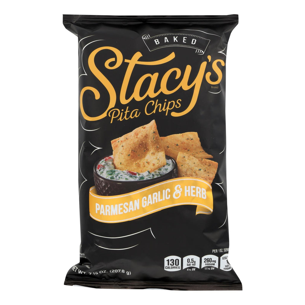 Stacy's Pita Chips Parmesan Garlic And Herb Pita Chips - Parmesan Garlic - Case Of 12 - 7.33 Oz. - Lakehouse Foods