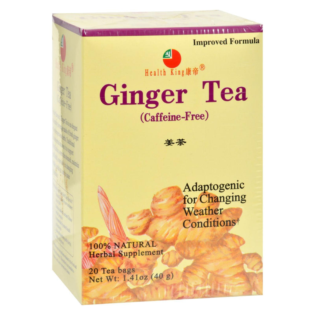 Health King Medicinal Teas Ginger Herb Tea - Caffeine Free - 20 Tea Bags - Lakehouse Foods