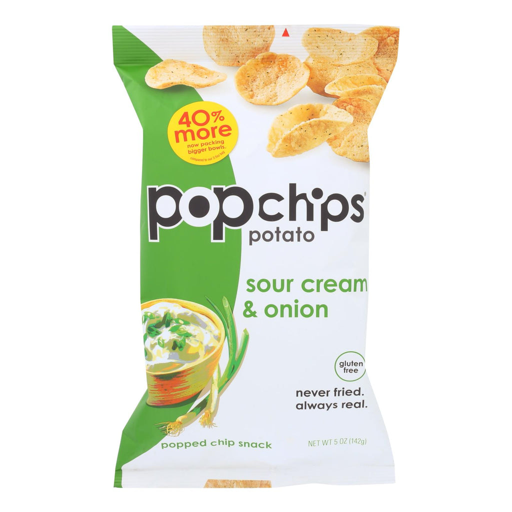 Popchips Potato Chip - Sour Cream - Onion - Case Of 12 - 5 Oz - Lakehouse Foods