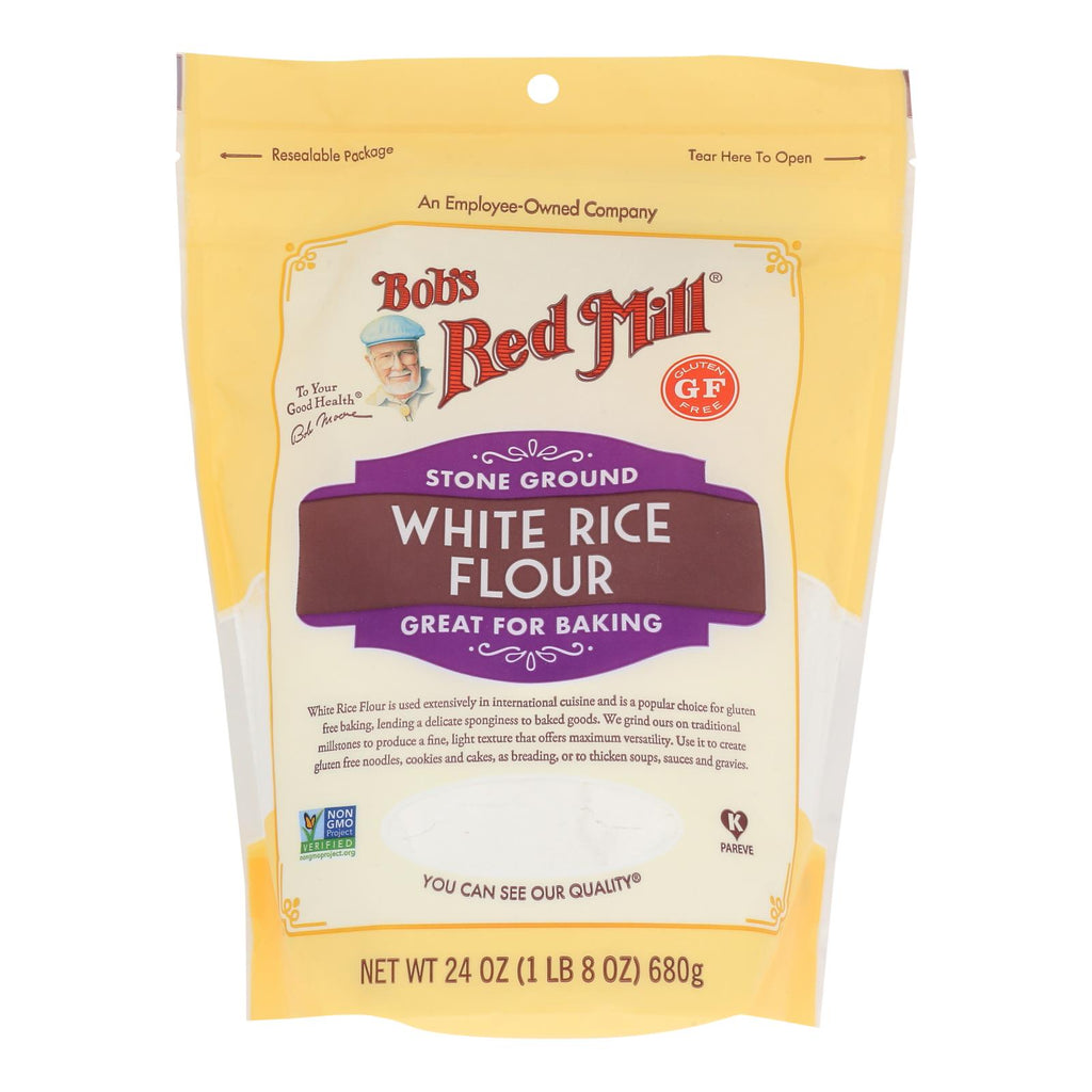 Bob's Red Mill - Flour Wht Rice Stne Ground - Case Of 4-24 Oz - Lakehouse Foods