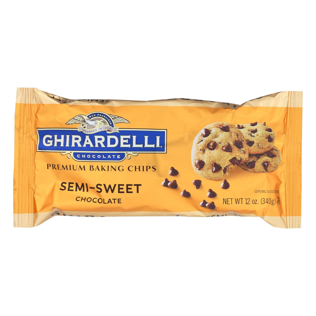 Ghirardelli Baking Chips - Semi Sweet Chocolate - Case Of 12 - 12 Oz. - Lakehouse Foods