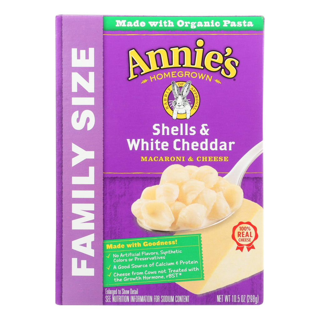 Annie's Homegrown Family Size Shells And White Cheddar Mac And Cheese - Case Of 6 - 10.5 Oz. - Lakehouse Foods