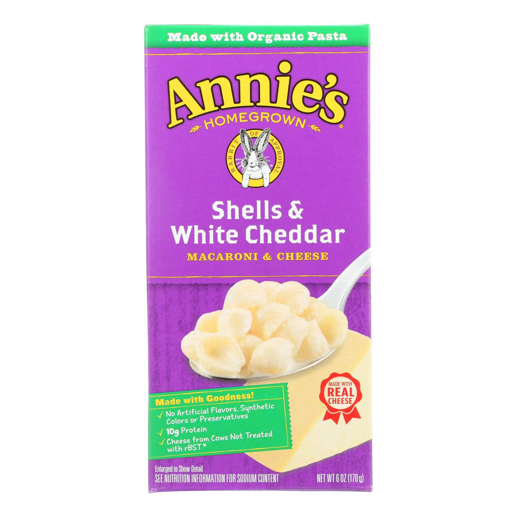 Annies Homegrown Macaroni And Cheese - Shells And White Cheddar - 6 Oz - Case Of 12 - Lakehouse Foods